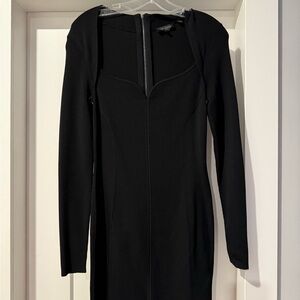 Ted Baker Knit Body-Con Elegant Black Long Sleeve Dress